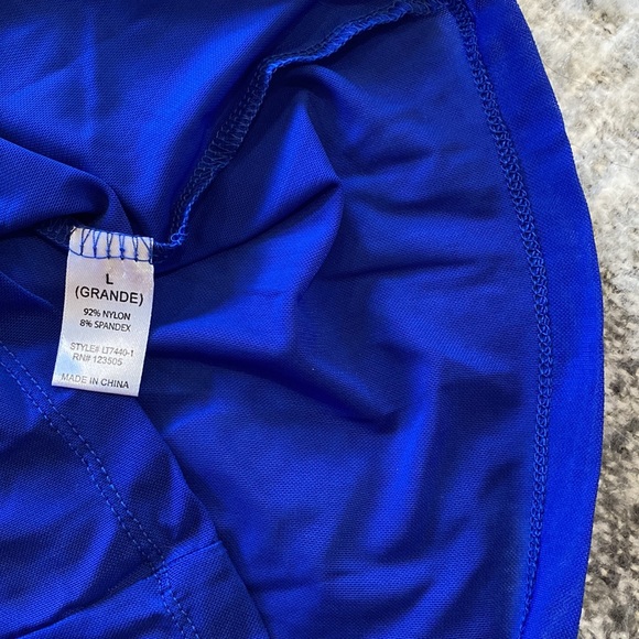 Royal blue see-thru mesh bodycon underblouse NWOT - Picture 3 of 4